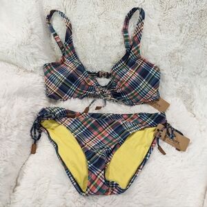 NWT Sperry Estilo plaid 2 Piece Bikini